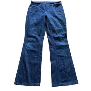 Tommy Hilfiger RN77806 Women Jeans Dark Red Thread 8 Flare Retro